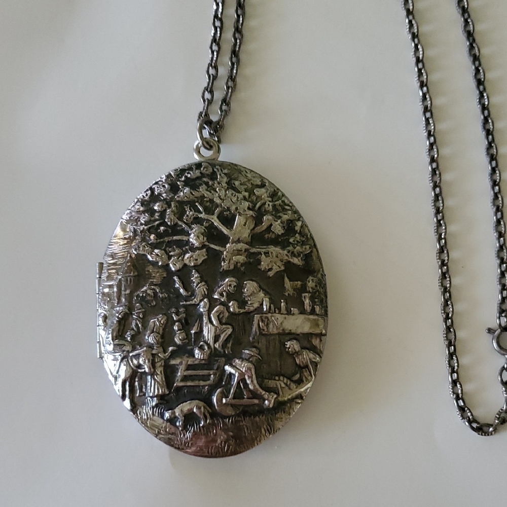 Vintage REVLON Silvertone Perfume Locket